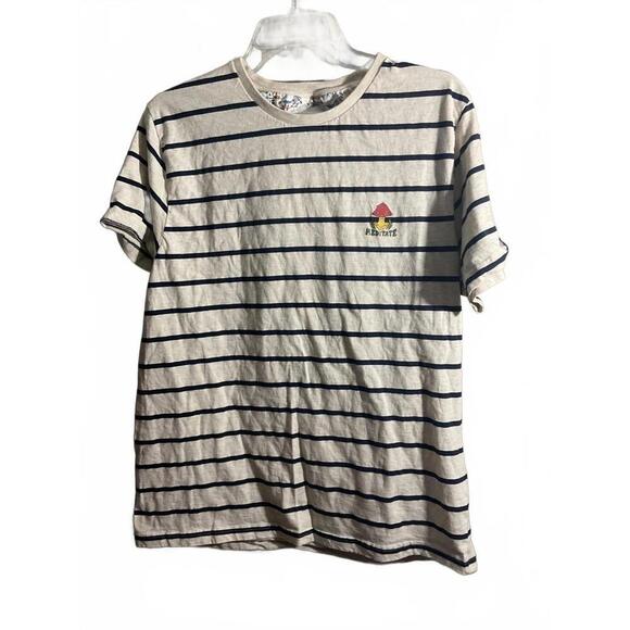Denim & Flower Tops - Denim & Flower Striped Tee With Mushroom  - XL
